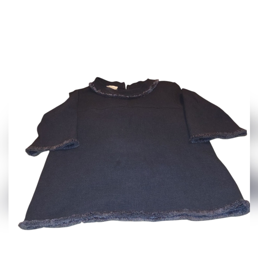 Sara Campbell Navy Blouse sleeve 3/4 zipper